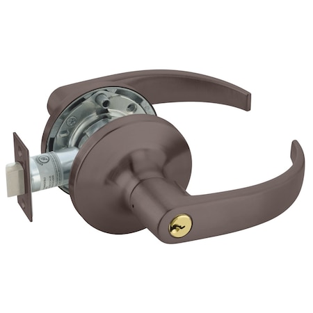 Yale Grade 1 Entry Cylindrical Lock, Pacific Beach Lever, Conventional Cylinder, Dark Oxidized Bronze Fin PB5404LN 613E